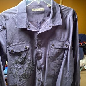 Kenneth Cole New York Designer Dress Shirt — Navy Blue and Black